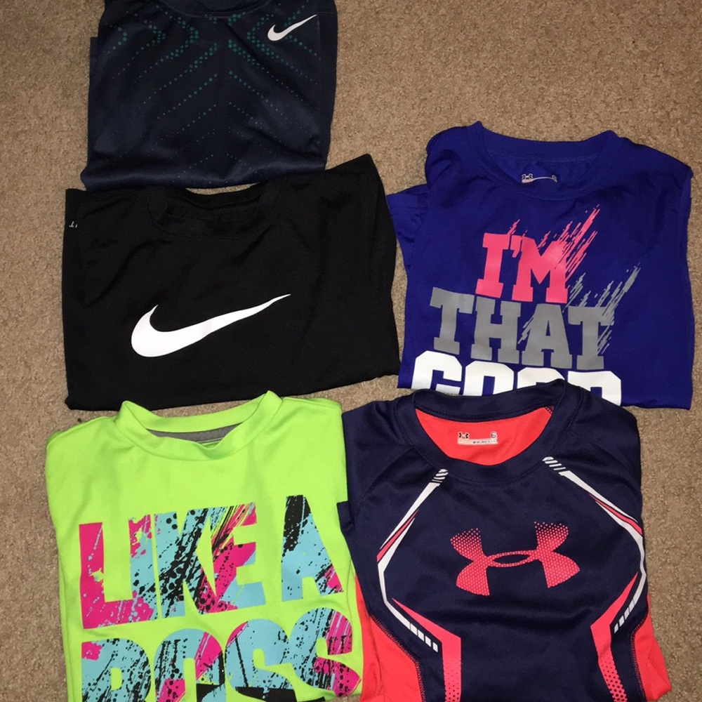 6 dri fit shirts - 2 long sleeve